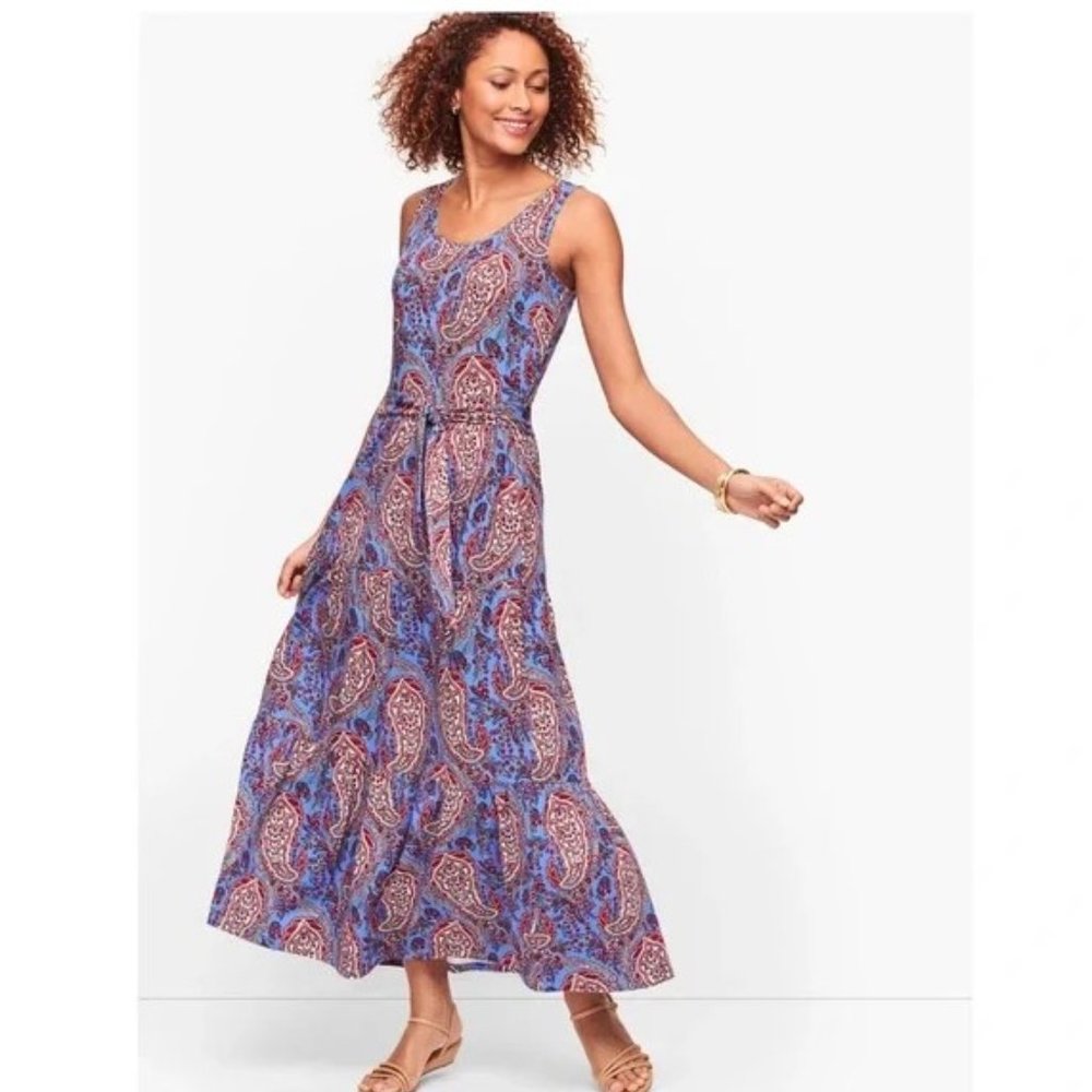 Talbots Paisley Tiered Midi Dress 3X - Picture 2 of 11